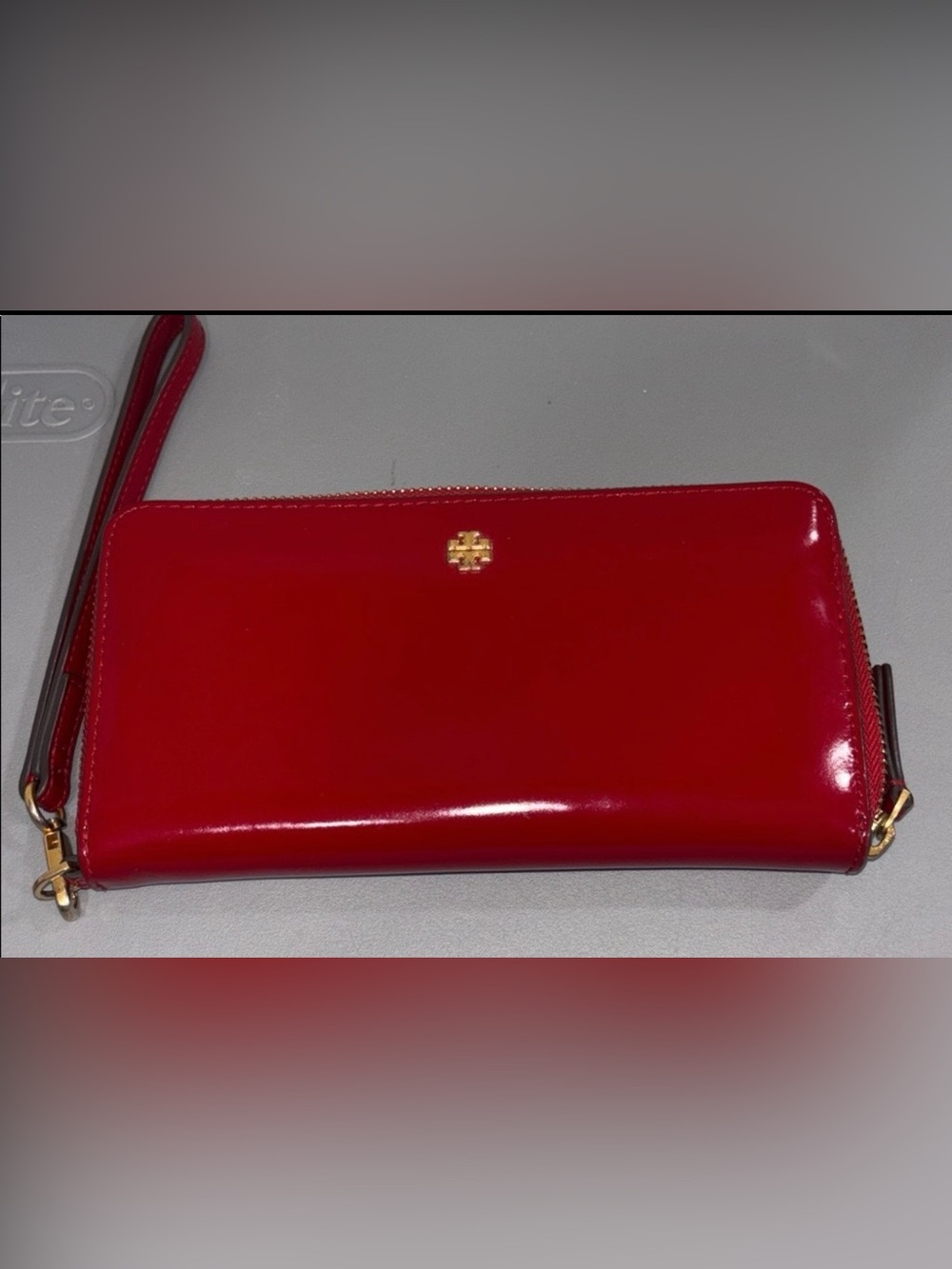 Tory Burch Cherry Red Zip Wallet